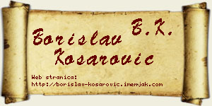 Borislav Košarović vizit kartica